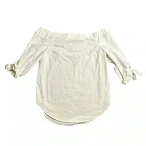 Babaton Aritzia Shirt Off The Shoulder Malik Blouse Gray 3/4 Sleeves Small